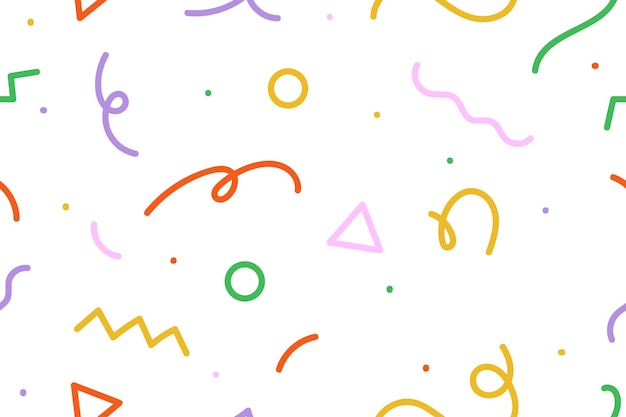 Retro 80's 90's memphis de patrones sin fisuras con formas abstractas dibujadas a mano Ilustración vectorial