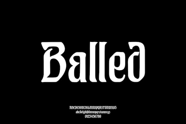 Retro Balled Creative Vector Blackletter Alfabeto Diseño de fuentes