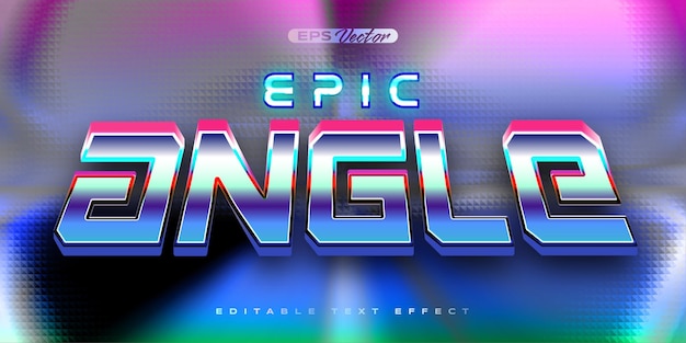 Retro brillante Y2K efecto de texto editable ángulo épico