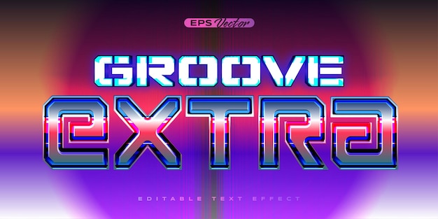 Retro brillante Y2K efecto de texto editable ranura extra