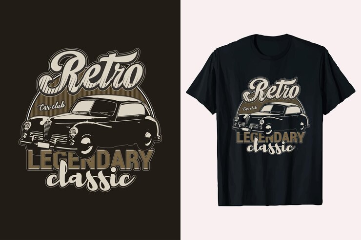 Retro Car Vector impresión camiseta diseñovintage camiseta vehículo coches gráfico