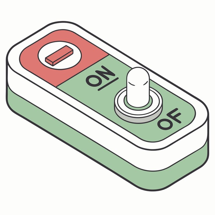 Vector retro cartoon style onoff toggle switch