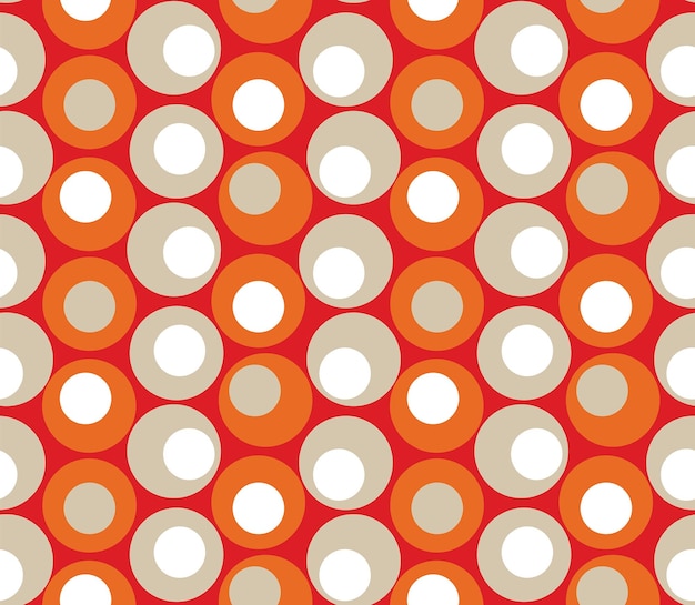 Retro círculos coloridos psicodélico geométrico mínimo patrón sin costuras tendencia moda colores Vector