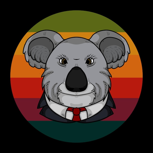 Retro Cool Mr Koala con corbata