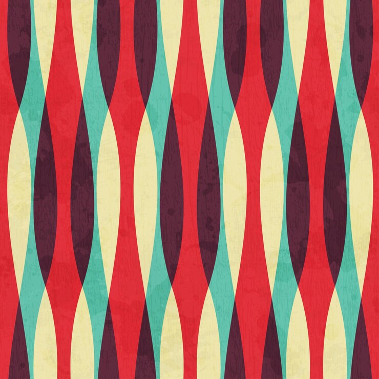 Vector retro curvas de patrones sin fisuras con efecto grunge