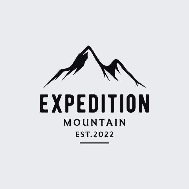 Retro diseño de plantilla de logotipo de explorador de montaña vintageLogotipo para acampada de negocios de escaladores y insignia
