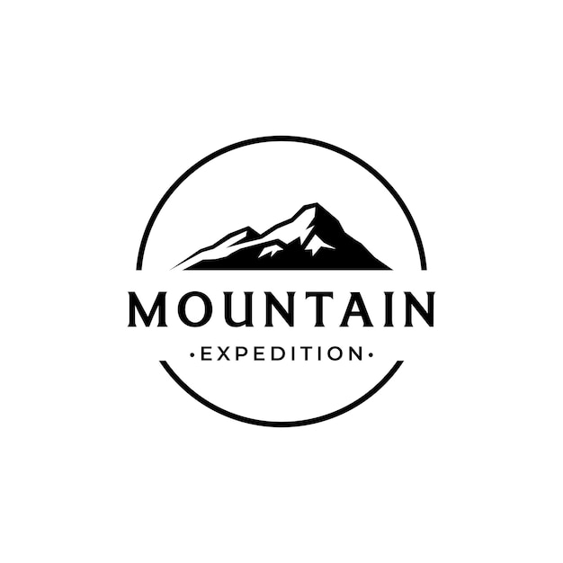 Retro diseño de plantilla de logotipo de explorador de montaña vintageLogotipo para acampada de negocios de escaladores y insignia
