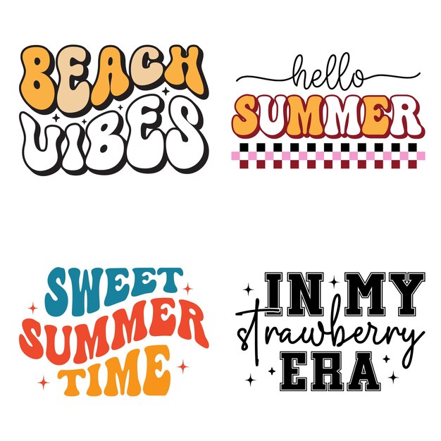 Retro diseño de verano y archivo de diseño de verano