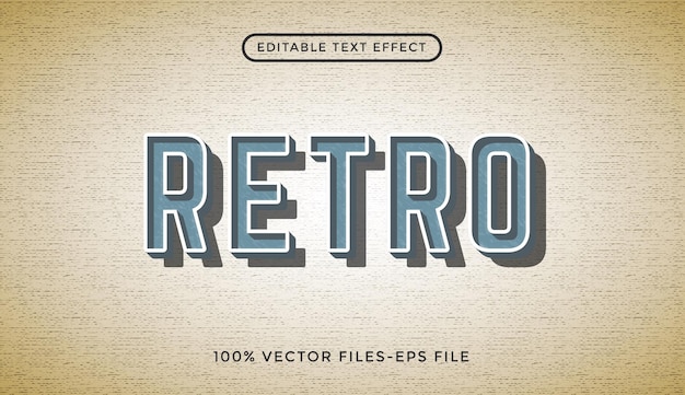 Retro - efecto de texto editable de Illustrator Vector Premium