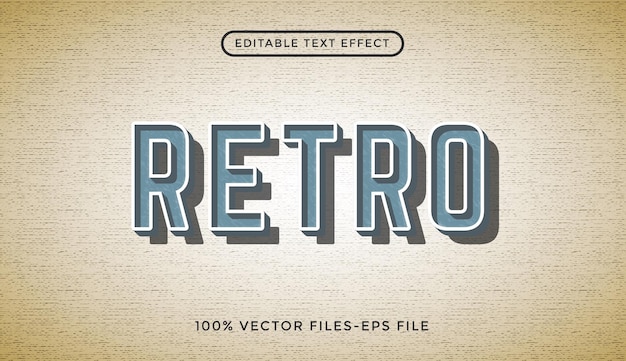 Retro - efecto de texto editable de illustrator vector premium