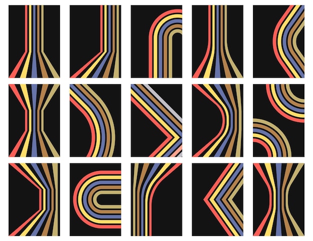 Retro estilo vintage rayas fondo cartel líneas ilustración vectorial