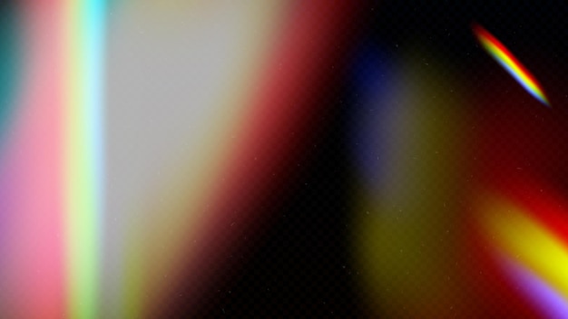 Retro film light leak effect with warm glow rainbow flares and bokeh texture vintage overlay with