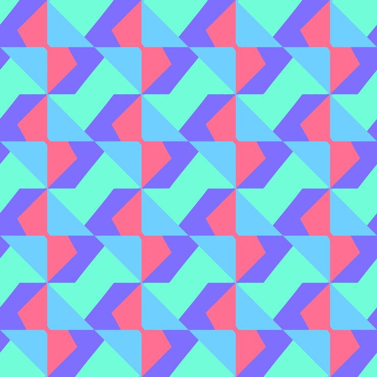Retro forma abstracta multicolor fondo de patrón sin costura
