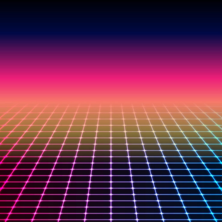 Vector retro futurista y abstracto con un fondo de tecnología avanzada