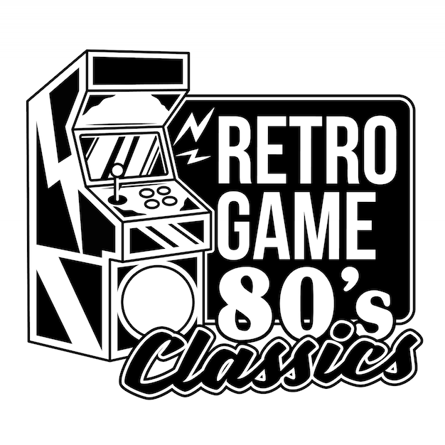 Retro game 80's classic máquina de juegos antigua para jugar videojuegos retro arcade.