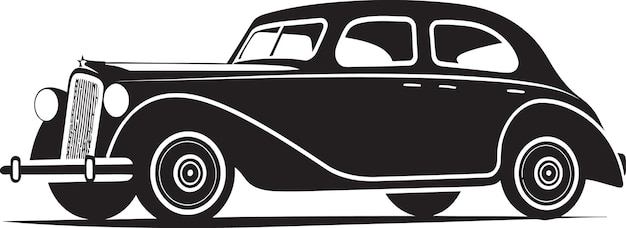 Retro Glory Black Logo Vintage Vintage Splendor Diseño del logotipo del automóvil