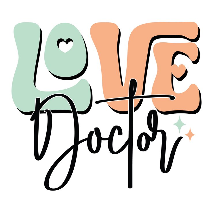 Retro Groovy Doctor Sublimación Diseño tipográfico Gráficos ondulados coloridos y audaces sobre un fondo blanco