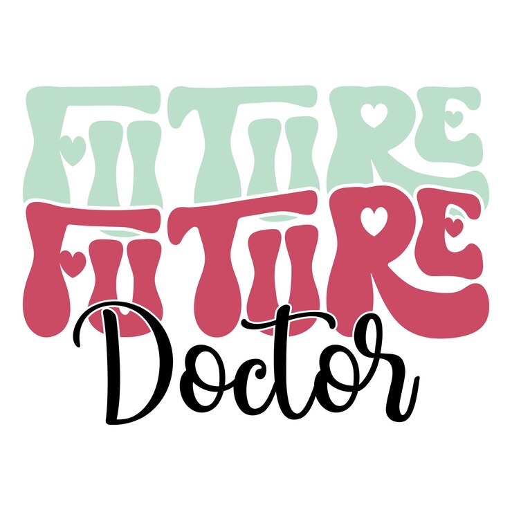 Retro Groovy Doctor Sublimación Diseño tipográfico Gráficos ondulados coloridos y audaces sobre un fondo blanco