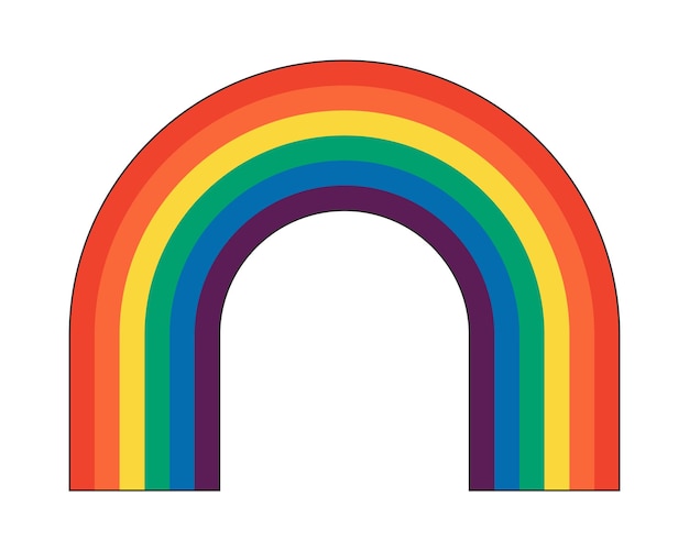 Retro groovy hipster arco iris arco psicodélico hippie colores iridiscentes arco hippy vintage abstracto