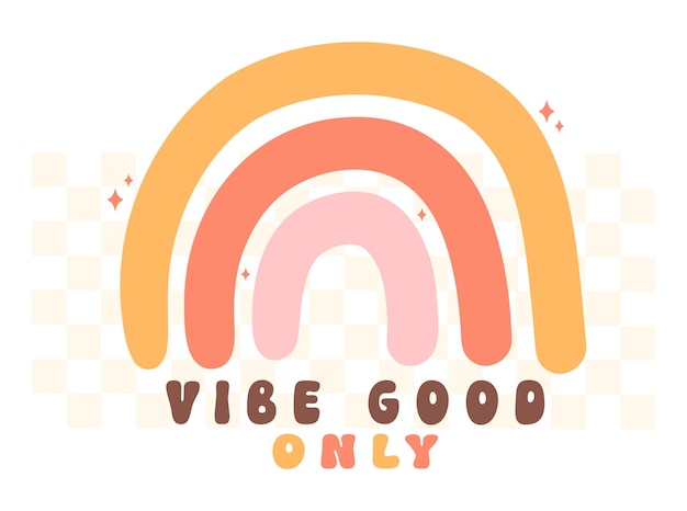 Retro Groovy Summer Rainbow Vibe es sólo bueno Cute Cartoon simple