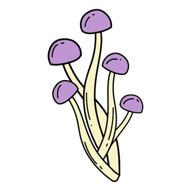 Retro de hongos dibujados a mano de vector libre