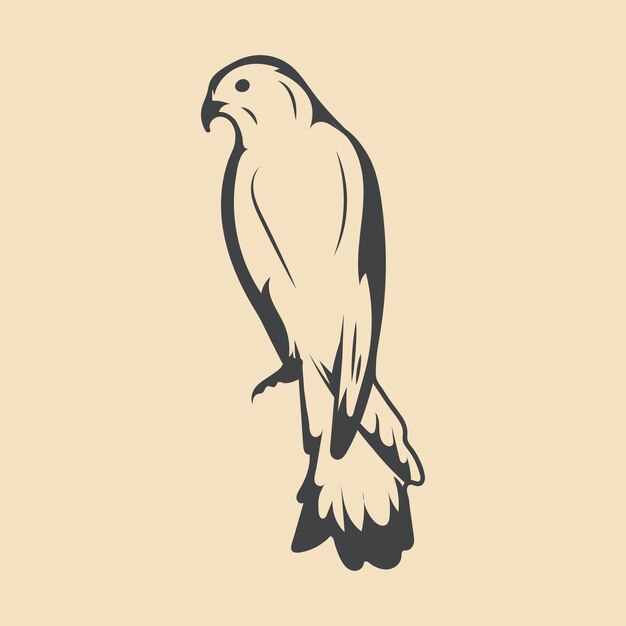Retro kestrel Vector de aves Ilustración de las existencias