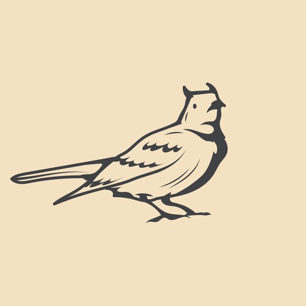 Retro lark Vector de aves Ilustración de acciones