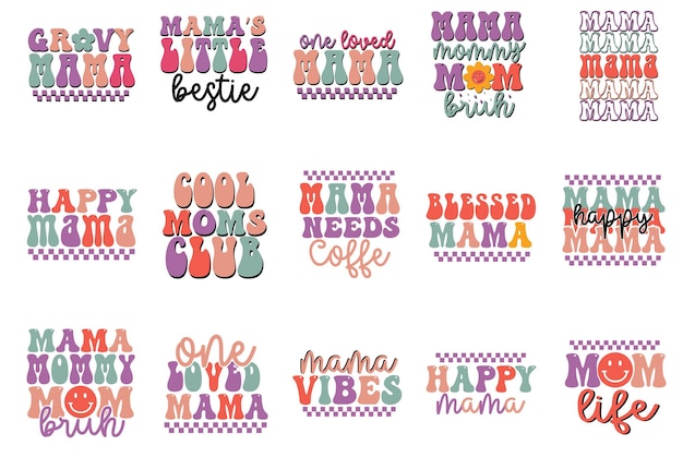 Vector retro mamá svg mamá vida svg mamá camisa diseños mamá svg leopardo mamá día de la madre svg regalo para mo