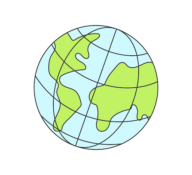 Retro maravilloso planeta tierra vintage hippie dibujos animados globo pegatina estilo hippy moda yk funky vector