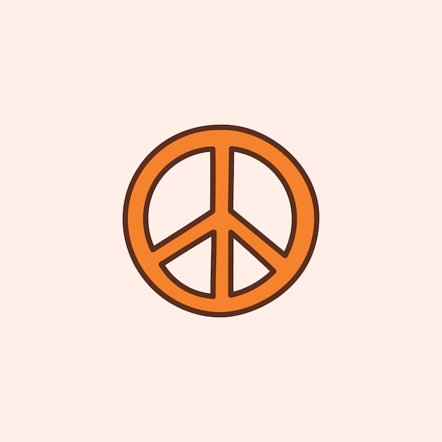 Retro maravilloso símbolo de paz en estilo vintage