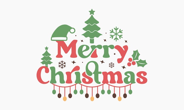 Retro Navidad svg año nuevo letras citas tipografía diseño paquete vector ilustración ciervo bebé