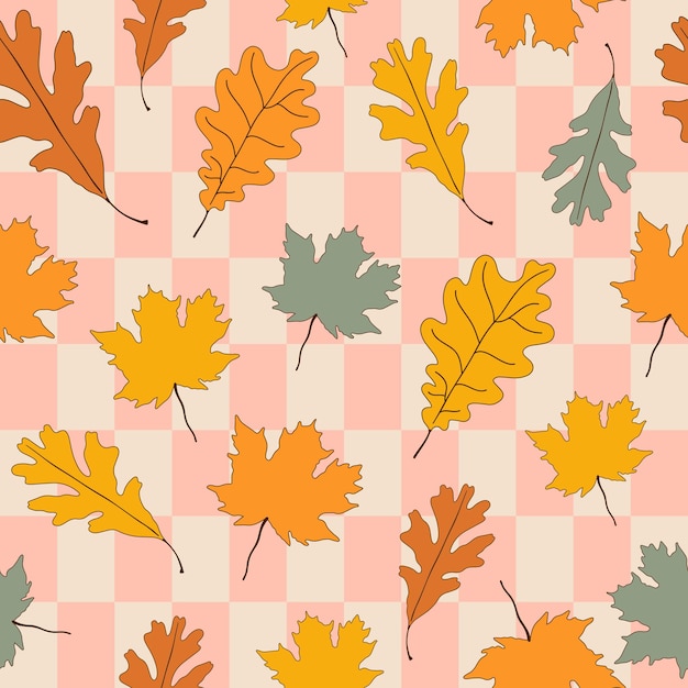 Retro otoño de patrones sin fisuras