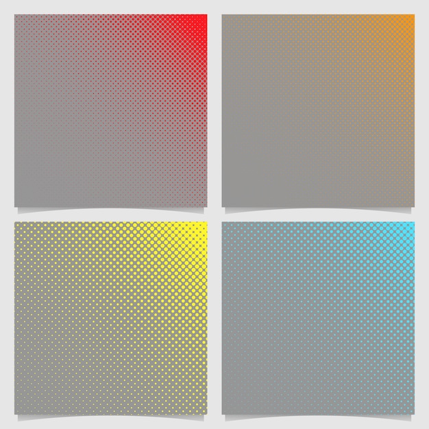 Retro patrón de puntos de fondo de fondo conjunto - cuadrado vector folleto diseños gráficos de los círculos