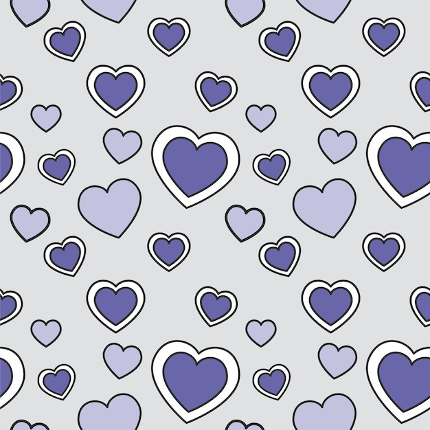 Retro de patrones sin fisuras Corazones rosas y puntos sobre fondo beige