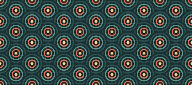 Retro de patrones sin fisuras Fondo de círculos concéntricos vintage Textura geométrica abstracta repetida