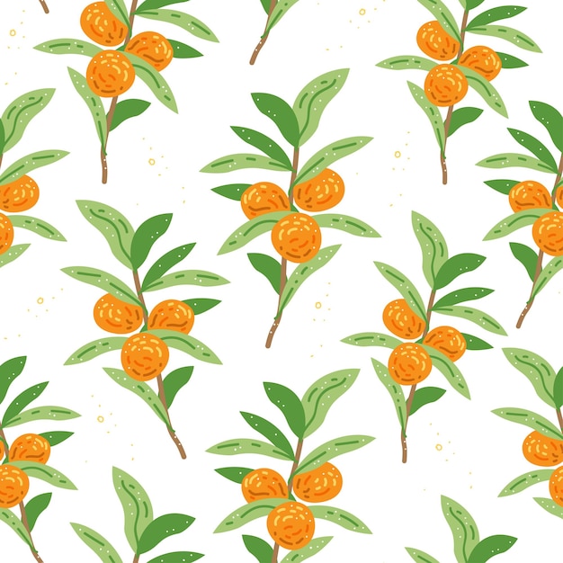 Retro de patrones sin fisuras con patrón de rama naranja