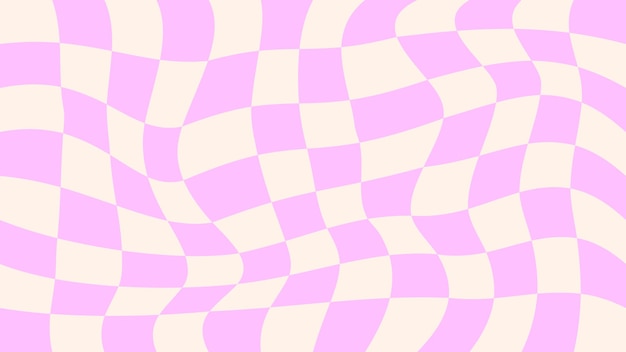 Retro psicodélico de tablero de ajedrez de fondo vectorial Groovy abstracto funky púrpura patrón a cuadros