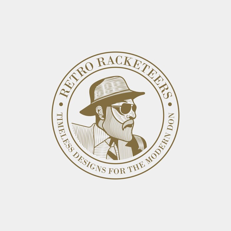 Vector retro racketeers logotipo vintage diseños atemporales para el don moderno