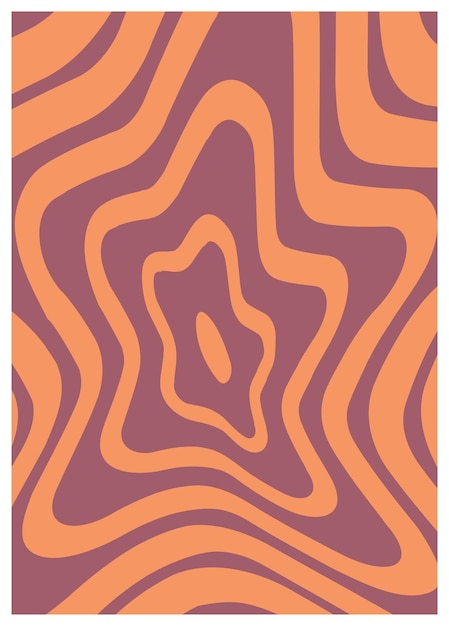Retro retorcido distorsionado groovy fondo hippie olas remolino rayas rayas remolino estilo psicodélico