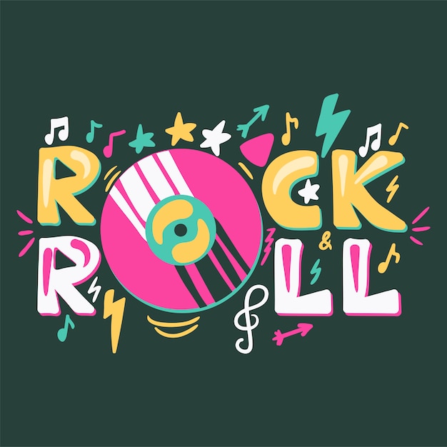 Vector retro rock n roll label