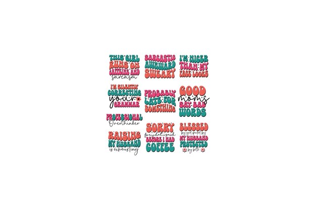 Retro sarcástico SVG BUNDLE de diseño