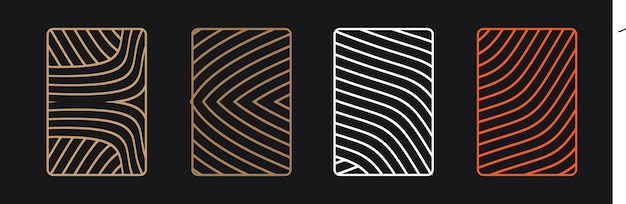 Retro set line geometric vector pattern minimal posters con diseño geométrico de los años 20 Trendy bauhaus pattern background for cover design poster