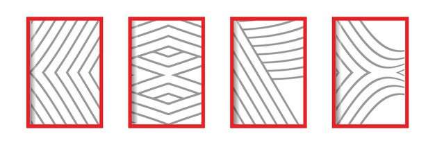 Retro set line geometric vector pattern minimal posters con diseño geométrico de los años 20 Trendy bauhaus pattern background for cover design poster
