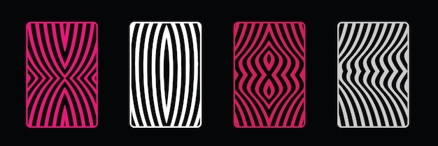 Retro set line geometric vector pattern minimal posters con diseño geométrico de los años 20 Trendy bauhaus pattern background for cover design poster