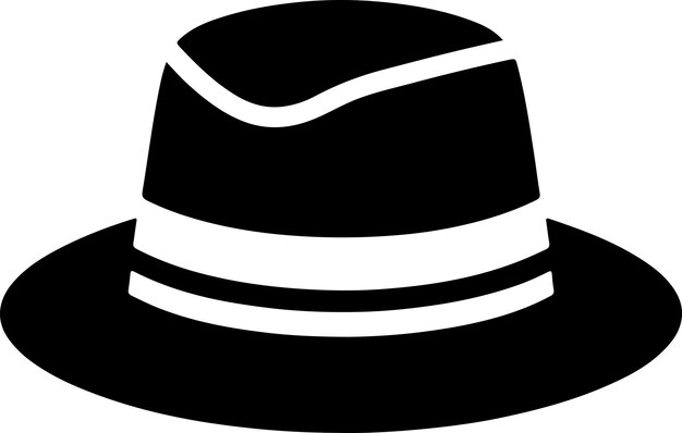 Retro sombrero icono clipart símbolo mínimo silueta de color negro 13