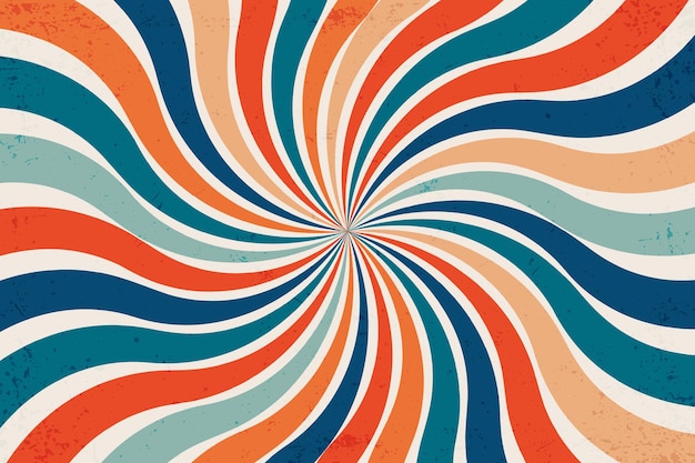Retro sun burst vintage background Swirl wallpaper con grunge Espiral rayos circo ilustración