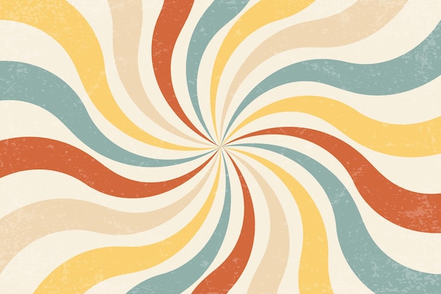 Retro sun burst vintage background Swirl wallpaper con grunge Espiral rayos circo ilustración