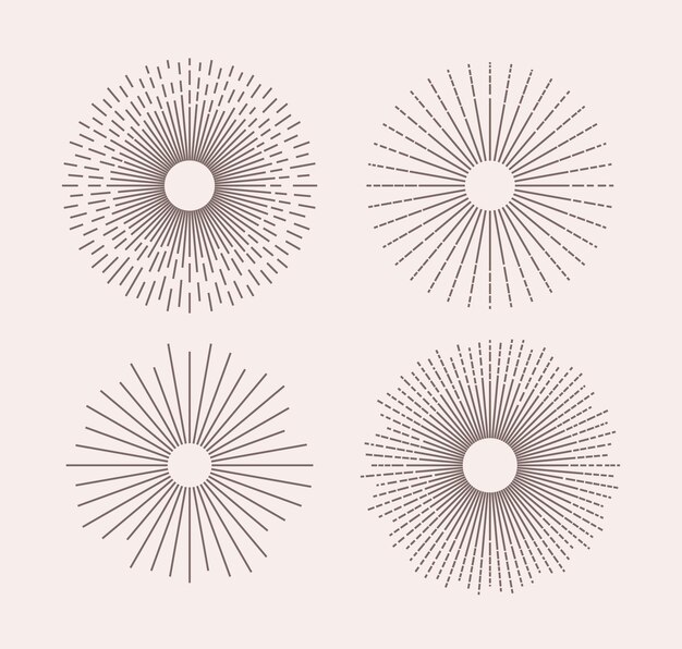 Retro sunburst coolection Vintage sunburst starburst elementos vectoriales de chispas de luz