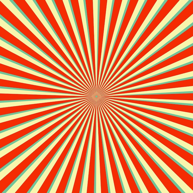 Retro sunburst fondo rayas concepto de patrón diseño de cartel de arte pop cómico Ilustración vectorial