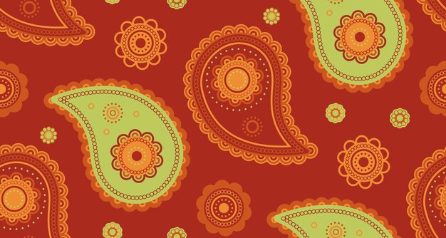 Retro tranquilo con azulejos paisley realeza exótica con abstracto encantador hoja nativa en papel intrincado